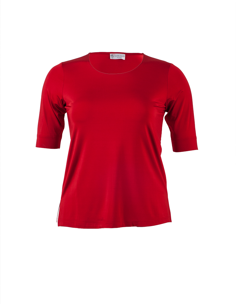 Dunkel-Oranges Basic-Shirt mit doppellagiger Front | Tops & Shirts |  Damenmode | Anspruchsvolle Mode für tolle Frauen - Cecilia von B