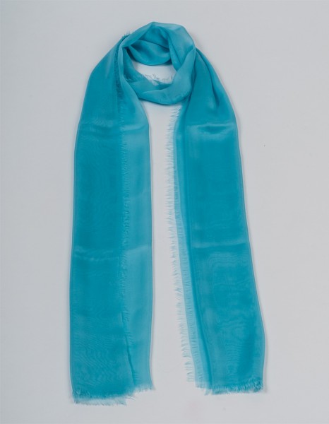 Hellblauer Schal aus Chiffonseide